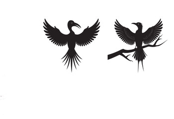 Obraz premium A set of Bird silhouette vector art illustration