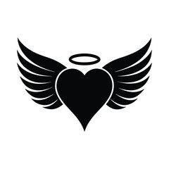 Obraz premium winged heart with wings