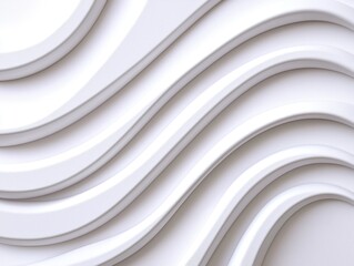 Elegant Wavy Pattern of White Surface with Smooth Curves and Flowing Lines for Creative Artistic Design