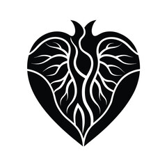 heart with leaves vector