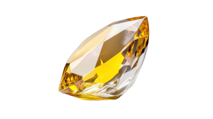 A yellow diamond is on a white background