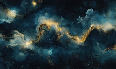 Fototapeta premium Cosmic Nebula, swirling gas clouds, deep space, background stars, for science fiction
