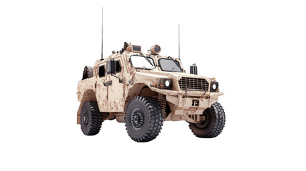 A military vehicle with a large, rugged appearance