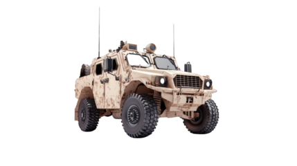 A military vehicle with a large, rugged appearance