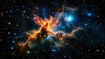 Stellar imagery of the phoenix constellation a stunning night sky celestial phenomenon in astro photography