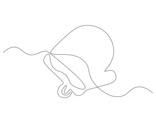 Kitchen gloves continuous line. Continuous one line drawing kitchen gloves. Kitchen gloves, equipment concept. single line drawing