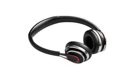 A pair of headphones with a red stripe on the side