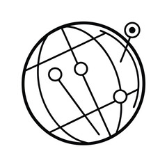 globe icon on metal button