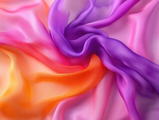 Fototapeta premium Purple and Orange Fabric Close-Up