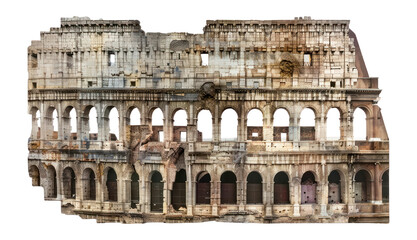 Naklejka premium PNG Colosseum shape collage cutouts colosseum landmark illustration.