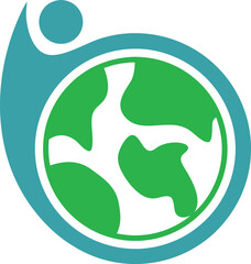 Print Human and earth logo design
