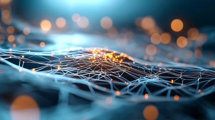 Advanced cloud computing visualization with glowing networks and lights digital environment abstract concept futuristic technology insights