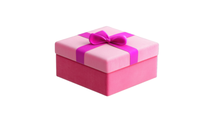 A pink box with a pink bow on top