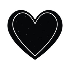 heart shape on black background