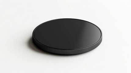Minimalist black coaster on a white surface.