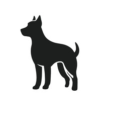 Vector Silhouette of a Dog on a White Background 