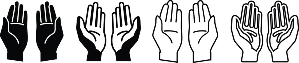 Islamic Prayer Hands Vector Illustration