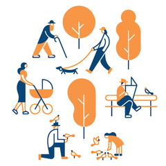 minimalist flat design for web and social media design needs