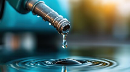 Dripping Fuel Pump with High-Resolution Detail