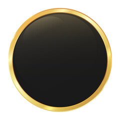 Black Button with Gold, Lable, Emblem, Frame