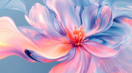 Abstract pastel flower with flowing petals.