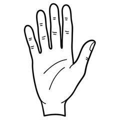 Obraz premium black line art illustration of a gracefully posed human hand, isolated on a solid white background 