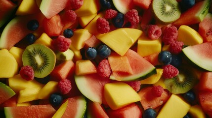 A Colorful and Delicious Fruit Salad Display