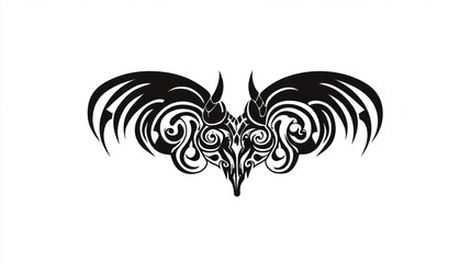 Ornate bat tattoo design, stylized wings, artistic