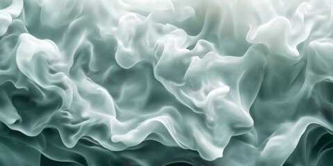 Intricate smoke effects create flowing abstract patterns in soft gray and white tones, evoking a serene atmosphere ideal for creative projects or backgrounds