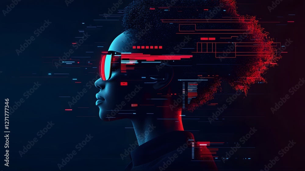 Poster futuristic ai driven workplace equity dashboard displaying real time holographic visualizations of d