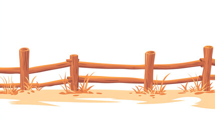 Obraz premium minimalist illustration of tree fences, focusing on their simple yet effective role as dividers, isolated on a white background with copy space minimalist illustration, tree fences, simple dividers, 