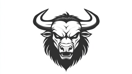 Fototapeta premium Powerful bull head graphic design, suitable for logos or emblems