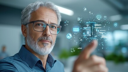 Business Professional Presenting Digital Innovation Concept