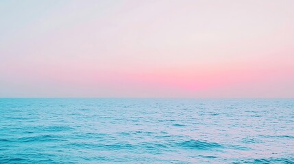 Fototapeta premium Serene Ocean Sunset Peaceful Pink Sky