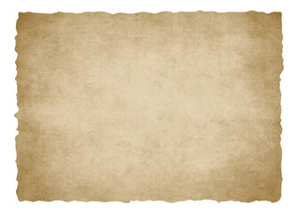 Old vintage paper, parchment, canvas or manuscript. Background texture of torn antique paper. Blank page of worn ancient book