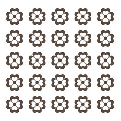 brown and white flower icon set stock illustration