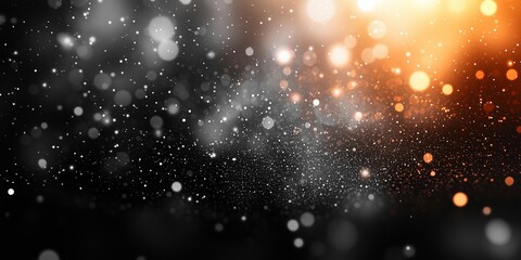 Fototapeta premium Abstract Starry Night Sky Background, Multicolored Bokeh Lights, White Orange Glow, Digital Art Composition, Dark Black Canvas, Bright Celestial Display, Radiant Particles, Colorful Cosmic Effect