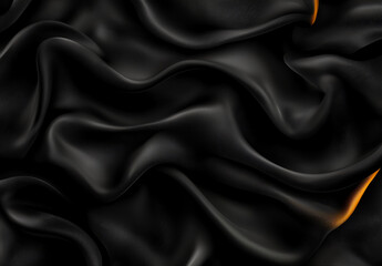 Obraz premium Smooth black fabric with subtle texture and gentle folds, creating elegant and luxurious appearance. interplay of light enhances its depth and richness