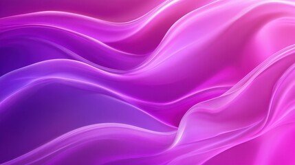 Obraz premium A vibrant abstract design featuring smooth, flowing waves in shades of purple and pink, creating a sense of depth and movement.