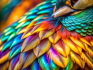 Fototapeta premium Detailed Bird Study: High-Resolution Close-Up of Avian Feather Texture