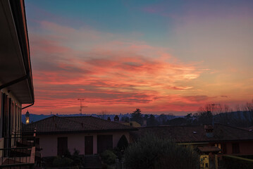 sunset over the city
