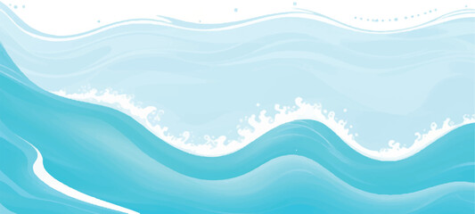 Tranquil Water Wave Background Featuring a Beautiful Watercolor Texture in Soft Shades of Blue and Green, Perfect for Elegant and Calm Ocean-Themed Visual Design Work.
