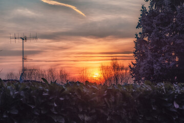 sunset in the mountains