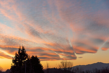 sunset in the mountains