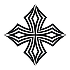 Maltese cross consisting of stripes calligraphic.