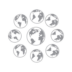 Minimal Earth Vector Icons - Customizable Stroke for App, Template, and Website Projects