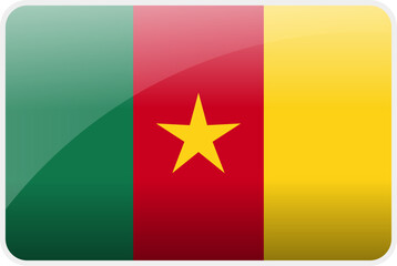 Flag Icon of Cameroon Country,National Vector Flag Iconic Symbol and Colors of Cameroon flag.