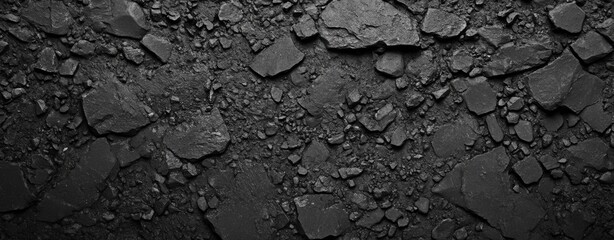 Dark Asphalt Texture with Rough Cracked Surface for Background or Construction Concept