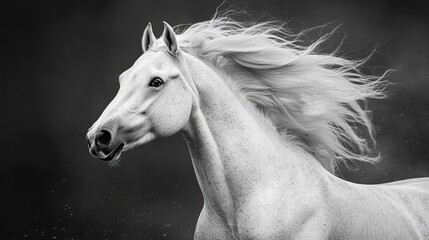 Portrait of a stunning white horse 