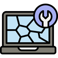 broken screen laptop icon